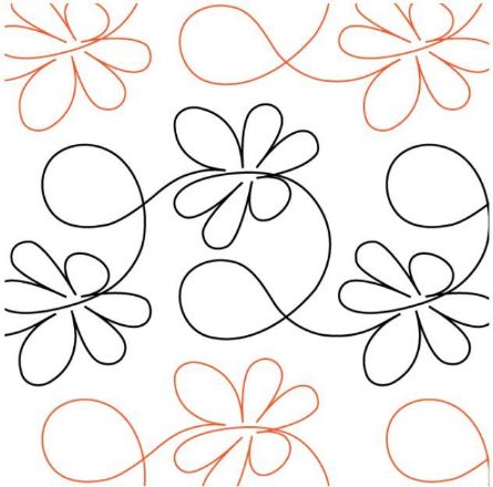 Apricot Moon's Buzz Pantograph (E2E) (Paper) by Apricot Moon Designs for Urban Elementz - Single row bee-inspired design for machine quilting.