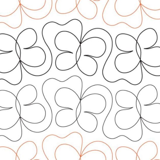 Butterfly Tango Pantograph (E2E) (Paper) by Apricot Moon Designs for Urban Elementz - Single row butterfly design for machine quilting.