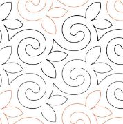 Alfalfa Pantograph (E2E) (Paper) by Sarah Ann Myers for Urban Elementz - Single row leaf design for machine quilting.