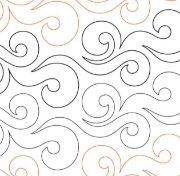 Bora Bora Pantograph (E2E) (Paper) by Natalie Gorman for Urban Elementz - Single row swirl design for machine quilting, reminiscent of ocean waves.
