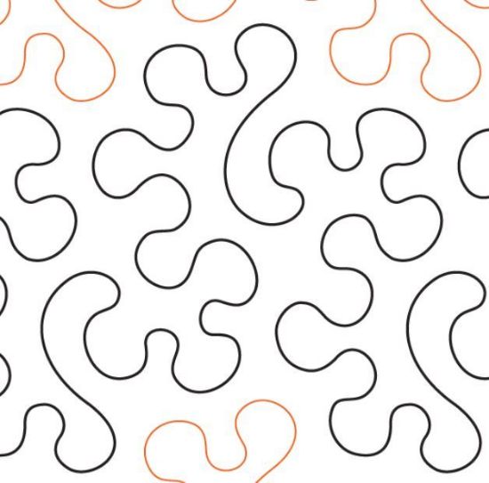 Bumpity Pantograph (E2E) (Paper) by Barbara Becker for Urban Elementz - Single row wave-like design for machine quilting.