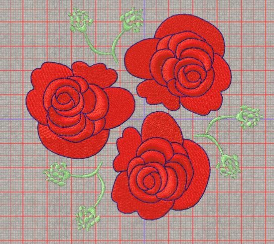 Picture of Roses Free Embroidery Pattern