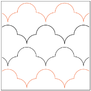 Clamshell - Scallop #1 Pantograph (E2E) (Paper) by R&S Designs for Urban Elementz - Single row scallop design for machine quilting.