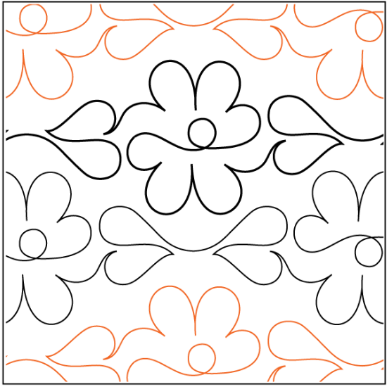 Daisy Chain Pantograph (E2E) (Paper) by Patricia E. Ritter for Urban Elementz - Single row daisy design for machine quilting.