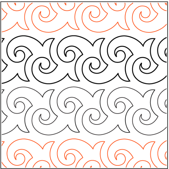 Agave Sashing Pantograph (E2E) (Paper) by Patricia E. Ritter for Urban Elementz - Single row agave motif design for machine quilting.