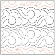 China Sea Pantograph (E2E) (Paper) by Keryn Emmerson for Urban Elementz - Single row ocean wave design for machine quilting.