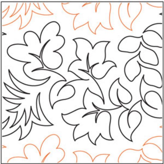 Botanical Gardens Pantograph (E2E) (Paper) by Patricia E. Ritter for Urban Elementz - Single row botanical design for machine quilting.