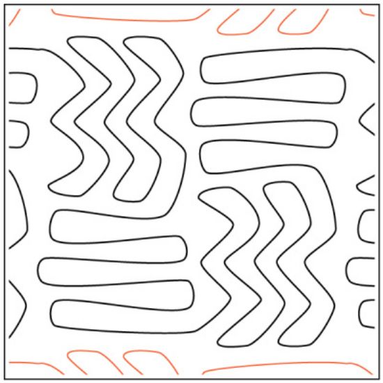 African Storm Quilting Pantograph (E2E) (Paper) by Apricot Moon Designs for Urban Elementz - Single row geometric design for machine quilting.