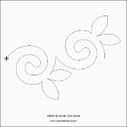 Alfalfa Pantograph (E2E) (Paper) by Sarah Ann Myers for Urban Elementz - Single row leaf design for machine quilting.