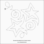 Becker's Shooting Star Pantograph (E2E) (Paper) by Barbara Becker for Urban Elementz - Single row shooting star design for machine quilting.