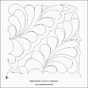 Bella Feather Pantograph (E2E) (Paper) by Keryn Emmerson for Urban Elementz - Single row flowing feather design for machine quilting.