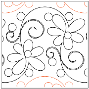 Daisy Doodle Pantograph (E2E) (Paper) by Patricia E. Ritter for Urban Elementz - Single row daisy design for machine quilting.