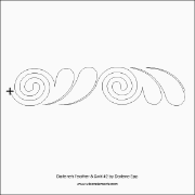 Darlene's Feather & Swirl #2 Pantograph (E2E) (Paper) by Darlene Epp for Urban Elementz - Single row feather and swirl design for machine quilting.