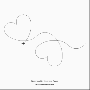 Dear Heart Pantograph (E2E) (Paper) by Hermione Agee for Urban Elementz - Single row heart design for machine quilting.