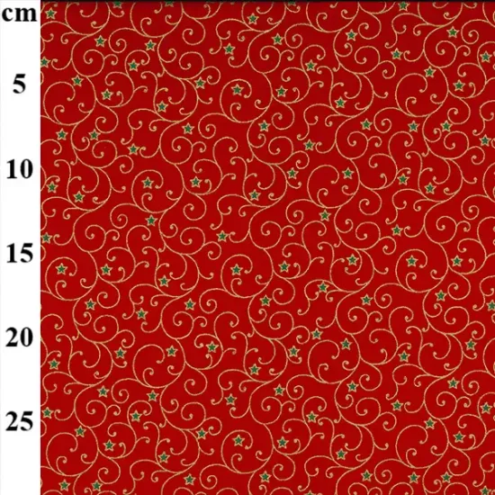 Picture of John Louden - Christmas cotton JLX02240 Red Scroll