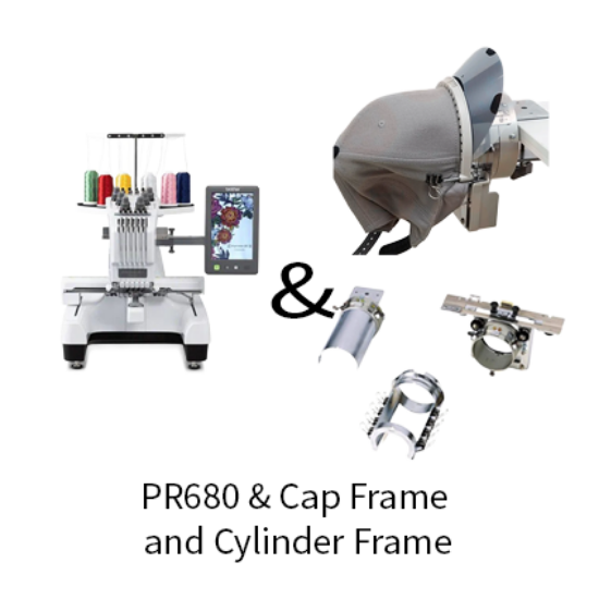Picture of Brother PR680W and Cap Frame PRCF5 and Cylinder Frame
