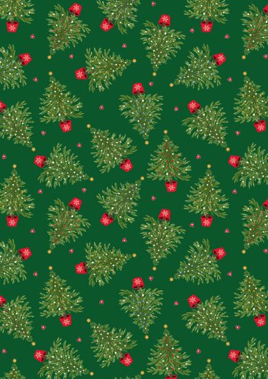 Picture of Oh Christmas tree on green (with gold metallic) - C116.3