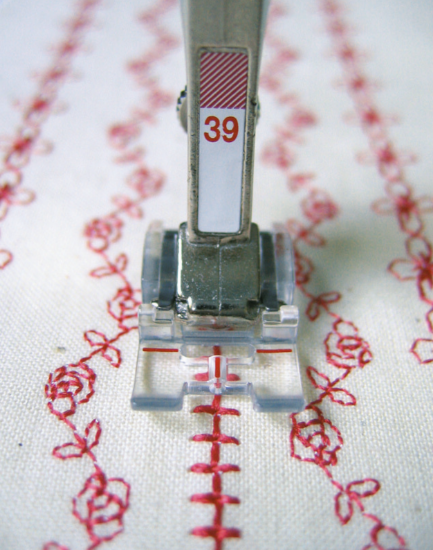 Bernina embroidery foot with clear sole