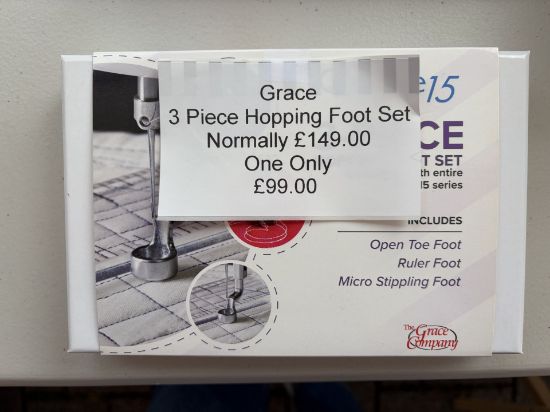 Picture of 3-Piece Hopping Foot Set for Grace Longarm Quilting Machines - OPENED BOX